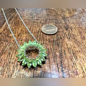 Bright Green Peridot Sterling Silver Necklace